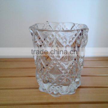 2015 New design crystal clear glass votive jars