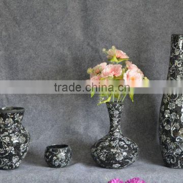 sprayed mosaic glass vase