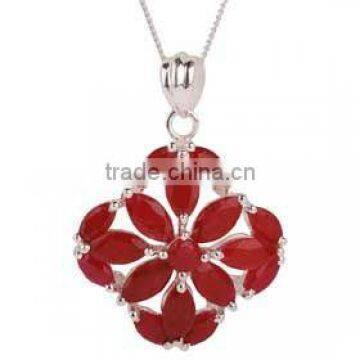 Precious Ruby Pendants Manufacturer 925 Silver Pendant