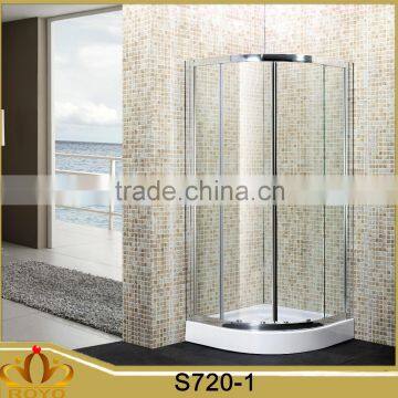 high quality satin aluminium profile bathroom quadrant sliding glass shower enclosures