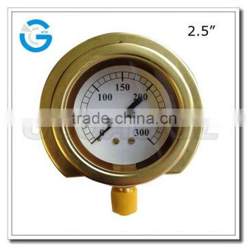 High quality 2.5inch bottom mount outside flange brass gauge