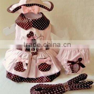 butrerfly Dog Harness Dress 4 Piece Set includes Dress, Hat, Panties