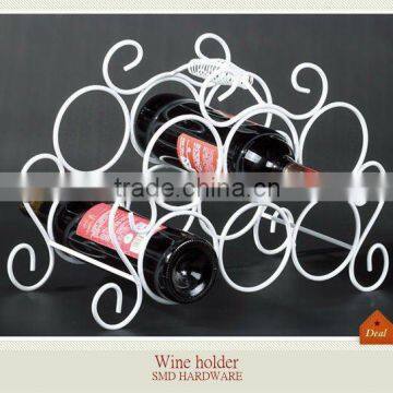 Chrome metal wine rack for 6 wine bottle