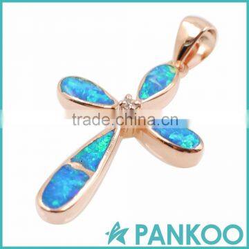 2016 factory directly new design cross Opal sterling silver necklace pendant unisex pendant