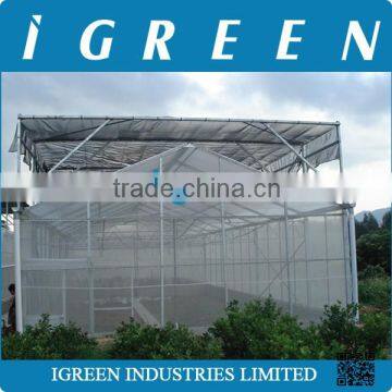 Single span polycarbonate sheet greenhouse for orchid