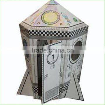 Factory Direct Manufcturer POP Corrugated Cardboard Rocket Playhouse