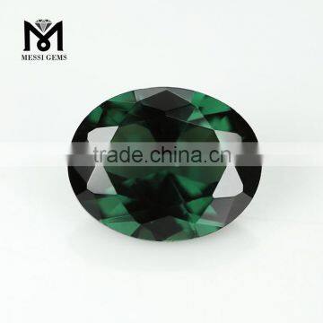 Wholesale Loose Green Oval Machine Cut Crystal Cheap Nano Gemstone