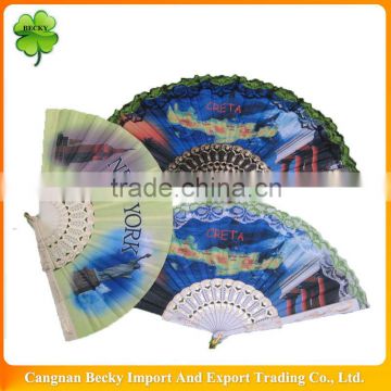 Fancy colorful Lace hand fan for lady