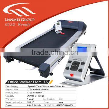 High quality office walking Treadmill with 510mm walking area,speed from 0.8-8km/h, max.loading 180kgs