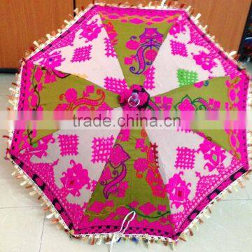 Indian-Handmade-Decor-Cotton-Embroidery-Fashion-Umbrella-Sun-Protection-Parasol Indian-Handmade-Decor