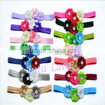New Hot Sale!! Head Band With 3 Satin Flowers for Hair Accessories photo-3
