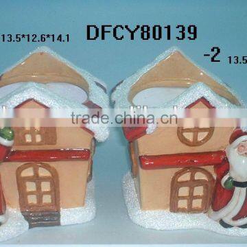 christmas house figure candle holder for decoration