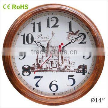 Fashionable wood framed custom design city clock