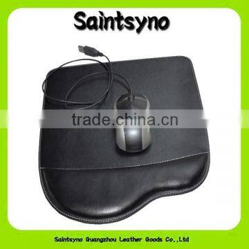 003 Soft leather mouse pad with comfortable wrist rest