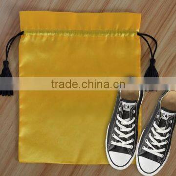 Custom Logo Printed Drawstring Satin Shoe Bag Wholesale (20150730J109)