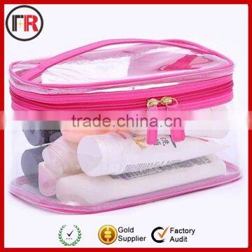 Fashional transparent cosmetic packaging bag with printing