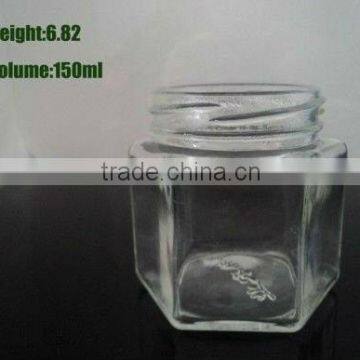 glass bottle,150ml hexagon bottle