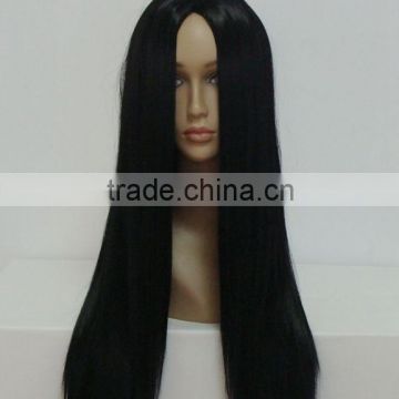 80CM Long Black Straight Women's Lolita Party wig N494