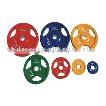 Rubber Three Handles Olympic Plate Crossfit Equipment