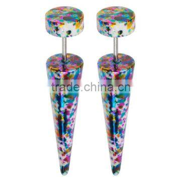 Wholesale Fake Taper Body Jewelry Gauges Acrylic Double O-ring Solid Colors