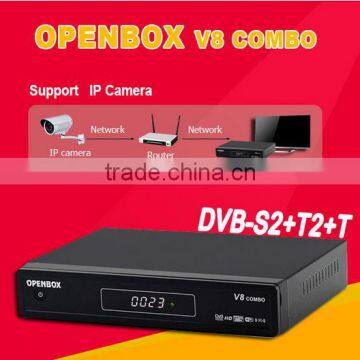 FTA Satellite Receiver DVB-S2+T2&T V8 Combo Support USB Wifi IPTV CAS PVR Twin Protocol Cccam Newcam MScam Youtube