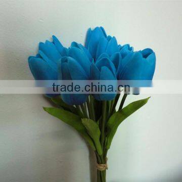 PU artificial flowers wedding decorative 12 head tulip bouquet for sale