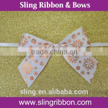 Gold Foil Satin Ribbon Bow For Gift Packaging