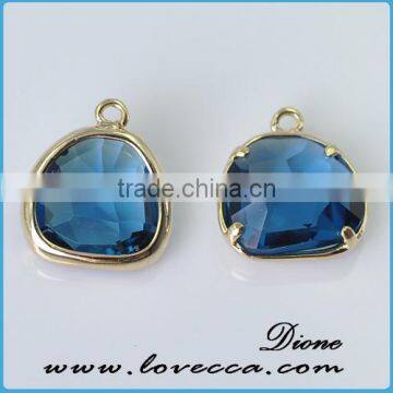 Fashion Gold Silver Plated Carved Framed Glass Pendant Jewelry