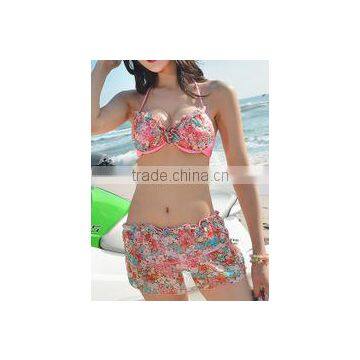 BSC096 Sexy Pretty Women and Girl One Piece Printing Skirt Bikini Swimwear photo-2