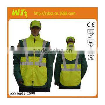 100% polyester oxford with pu coating reflective working winter bomber jacket for men