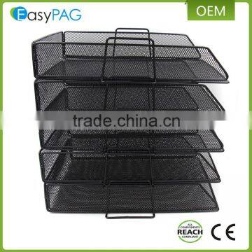 Good Flanging School / Office Mesh Desk Supplies Organizer 5 Tier Wall Mounted File Holder Magazine Rack photo-3