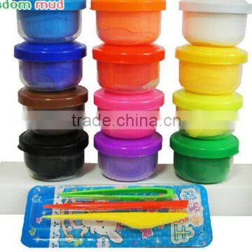 Super light clay 3d color mud plasticine 12 color suits of environmental protection Super light clay suit with tools