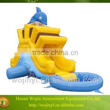 Green Inflatable Pool Slide in summer holiday for fun/Kids inflatable water slide favorite game