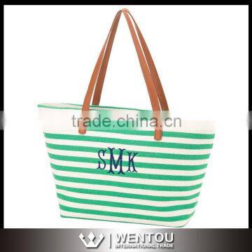 Wholesale Big Fashionable Canvas Striped Bag