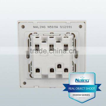 Home Hotel Appliance Push Button 3 Gang 2 Way Wall Switch photo-3