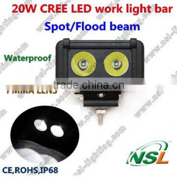 New Design 20W mini LED Light Bar Epistar with CE RoHS IP67 E-mark Certificated for 4x4,Jeep,LED Trucks