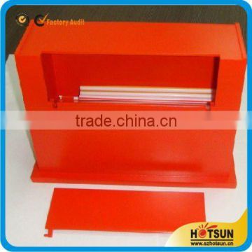 Red acrylic straw box with lip/translucent acrylic box