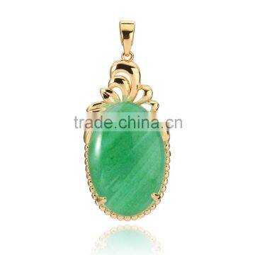 Alibaba 18K gold plated Green Opal marquise necklace pendant for women Valentine's Day Gift