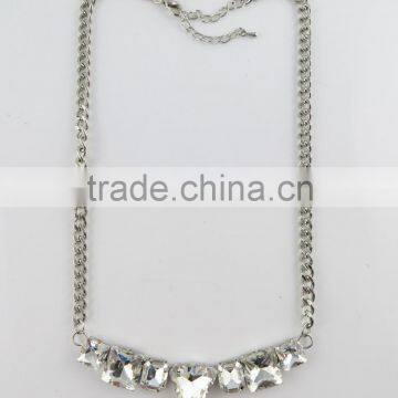 Winter style glass stone bead necklace