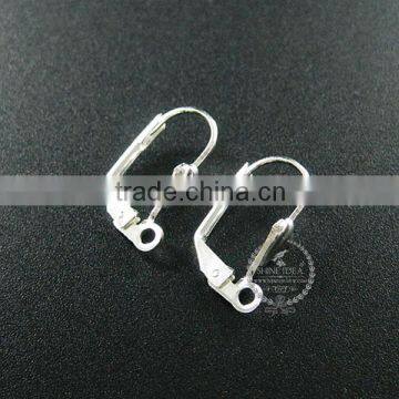 12*6mm silver plated shell simple lever back earrings hoop base settings loop supplies 1702072