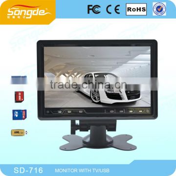 Guangzhou Factory Stand Alone 7 inch Car LCD TV Monitor With USB