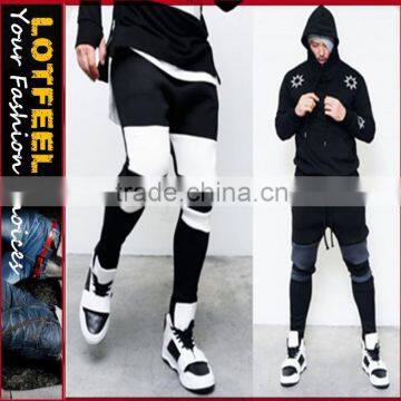 Drop Crotch Contrast Neoprene Baggy Sweatpants (LOTG179)