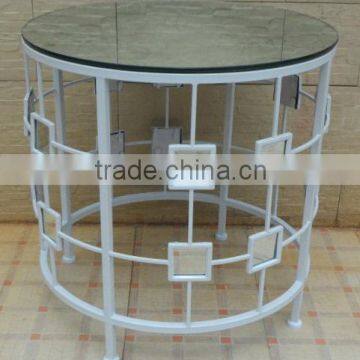 unique new style wrought Iron Coffee Table with mirror top(XY13999)