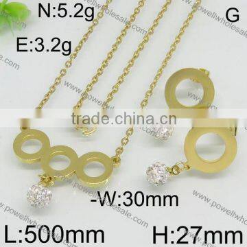 Hot Styles Stainless Steel Gold Filled Jewelry Set From China