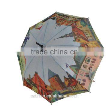 Customized Printing Manual Open Long Umbrella