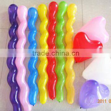 Wholesale Spiral Colorful Latex balloon/screw balloon for party decoration