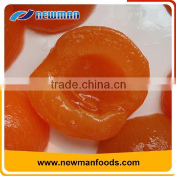 Hot selling high quality sweet peeled canned apricot half in syrup