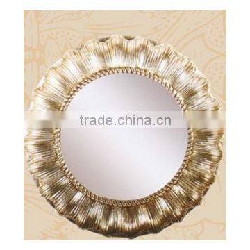 SJ-9172 plastic golden round sun shape mirror for bathroom