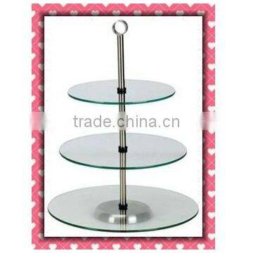 3 layers glass cake holder