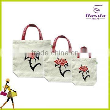 white recycling shopping bag with rose